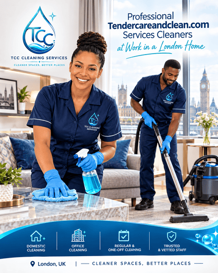 Professional Tendercare cleaner at work in a London home